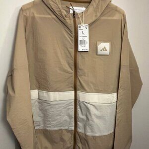 Adidas Adicross ADX FZ Hoodie Golf Jacket Mens Size M Hemp Beige Cream HS3205